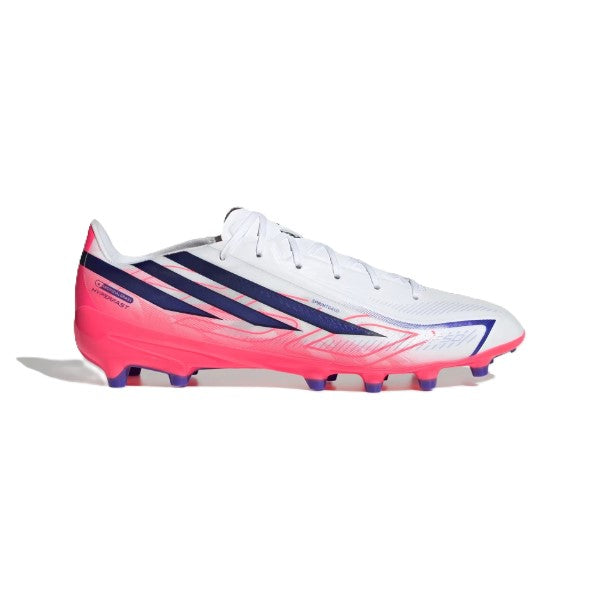 أحذية أديداس F50 Hyperfast League Ag Fg للرجال، أبيض وبنفسجي